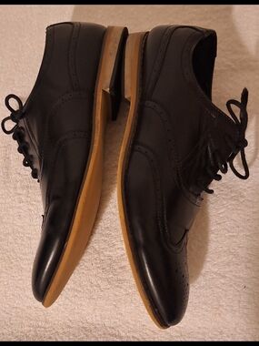 Stacy Adams Black Leather Wingtip Derby Shoes